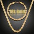 3mm Plated 18k Gold alloy Necklace Fried Dough Twist Chain necklace Hip-hop Twisted Rope Cuban Lovers Party High-end Jewelry Gifts 3mm Plated 18k Gold alloy Necklace Fried Dough Twist Chain necklace Hip-hop Twisted Rope Cuban Lovers Party High-end Jewelry Gifts