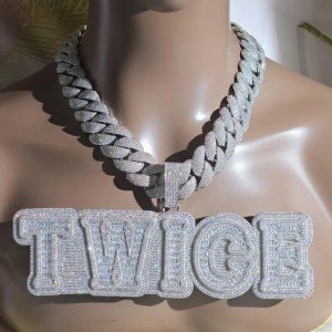 necklace moissanite chain Hip Hop Moissante Luxury Jewelry Women Custom Iced Out Name Pendant 925 Silver Cuban Rose Gold