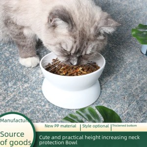 Pet oblique cat bowl high foot protection cervical plastic cat rice bowl anti-overturning cat water bowl dog bowl dog bowl rice bowl