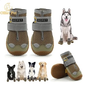 Silicone Dog Shoes Waterproof Motion Outdoor Dog Boots Winter Warm Pet Snow Booties Anti-slip Rain Shoes for Medium Large Dog 240801