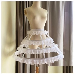 Petticoats Women Girls Hollow Lotus Leaf Lace Bird Cage Fish Bone Skirt Dress Petticoat Bride Wedding Lining Drop Delivery Otnee (Aspic)