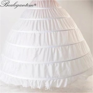 In Stock Wedding Accessories Petticoat Ball Gown 6 Hoops Underskirt For Dress Crinoline Q05 (White)