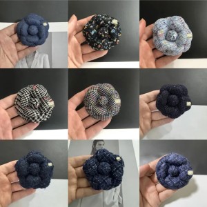 66mm luxury designer C brand Classic fabric brooch Flower Camellia clothing decoration for woman high qulity have stamp with box B80