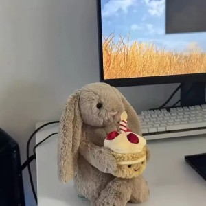 Designer whiteRabbit teddy bear lububu Model Replica Birthday gift la bubu doll Stuffed Plush Animals Jellys Cat Cotton rabbit puppy cake