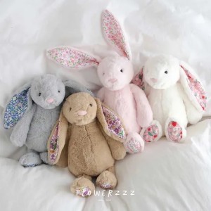 Bonnie Rabbit Plush Toys Soft Floral Ears Bunny Stuffed Dolls Plushies Cute Kid Birthday Gifts Home Decor XJ250715