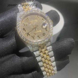 High Quality Hip Men Moissanite Watch Iced Out VVS Moissanite Mechanical Watch
