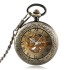 Antique Brozne Transparent Gear Skeleton Mechanical Automatic Self-wind Pocket Watch Retro Pendant Fob Watches Relogio De Bolso 240617