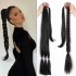 Long natural DIY braided ponytail extension 30 inches straight wrapped ponytail synthetic fake ponytail W241230