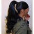 Real human Long high sleek layered swoop ponytail for black women feathered barbie hair flipped ponytails extension 140g