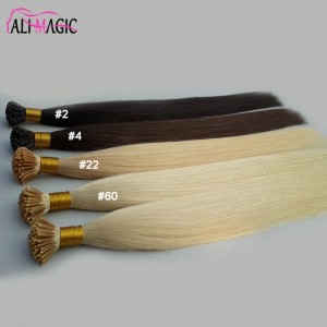 Hot Selling I Tip Human Hair Extensions Fusion Hair Black Brown Blonde Pre-bonded 100g/lot 100% Human Hair 14