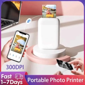 Printers Liene Photo Printer Inkless Color Photo Printer Mini Portable 3-inch Printer Paper with Stickers for Christmas Gifts L240910