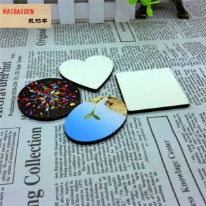 Fashion DIY Sublimation Blank Round Square Heart Star MDF fridge magnet For Heat Transfer Press Machine Gift