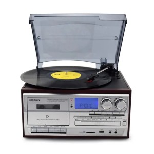 Other A V Accessories Versatile Vintage Gramophone 3 Speed Adjustable Vinyl Record Player with Phono CD Cassette FM AM Radio USBREC 231206