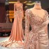 Buyers' PicksProm Party Gown New Evening Dresses Plus Size Formal Floor-Length Custom Applique Illusion Long Sleeve High Neck Beaded Mermaid Satin Sequins (Size Size Guide)