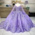 lavender Butterfly Quinceanera Dresses With Cape Lace Applique Beads Sweet 16 Dress Mexican Prom Gowns 2025 Vestidos De XV Anos