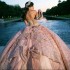 Pink Shiny Ball Gown Quinceanera Dress 2025 Tulle Appliques Lace Beads Bow Off Shoulder Sweet 15 16 Years Birthday Party Formal Dresses Pink Shiny Ball Gown Quinceanera Dress 2025 Tulle Appliques Lace Beads Bow Off Shoulder Sweet 15 16 Years Birthday Party Formal Dresses