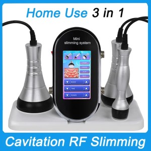 Home Use 3 in 1 Cavitation RF Slimming Machine 40K Ultrasonic Tripolar Radio Frequency Body Shaping Skin Tightening Face Lifting Fat Loss Weight Reduce Cavi System
