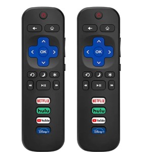 By Sea Shipping Replaced Remote Control Only for Roku TV TCL Hisense Onn Sharp Element Westinghouse Philips Roku Series Smart TVs Not for Roku Stick and Box