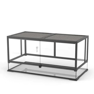 New Design Easy To Install Detachable Glass Terrarium Rainforest Tank Reptile Habitat Cage (30 30 45cm)
