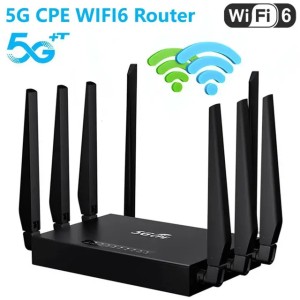 5G CPE WIFI6 Router 4LAN 1WAN Ports WIFI with SIM Card Solt Dual Band 24G58G Wireless 5dBi High Gain Antenna 250213