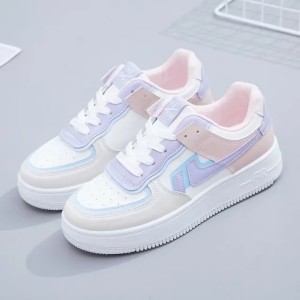 Women Chunky Platform Fashion Autumn Breathable Comfort Tennis Feminino Sport Shoes Blue women Sneakers Pink Round Headed White Shoes (Size Size Guide)