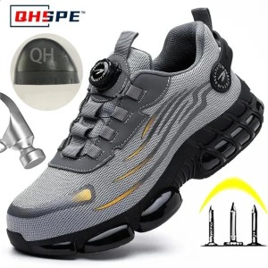 Rotating Button Safety Shoes Men Anti-smash Anti-puncture Work Shoes Fashion Men Sport Shoes Security Protective Boots Men 240902 (Size Size Guide)