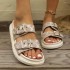 Sandals Fashion Thick-soled Metal Buckle Designer Slippers Women's Home Soft-soled EVA Summer Non-slip Beach Flip-flops (Size Size Guide) Sandals Fashion Thick-soled Metal Buckle Designer Slippers Women's Home Soft-soled EVA Summer Non-slip Beach Flip-flops (Size Size Guide)