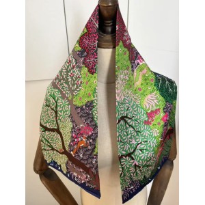 2024 new arrival 90*90 cm silk twill blue top quality scarf women shawl fashion wrap for lady
