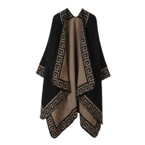 Women's Lace Shawl Scarf Travel Warm Cloak Imitation Cashmere Warm Shawl Autumn and Winter European and American Fashion