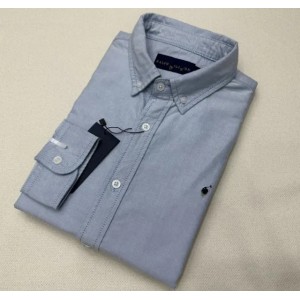 Mens Shirts Polo Long Sleeve Solid Color Slim Fit Casual Business clothing Long-sleeved Dress shirt Oxford cloth drfes fjhz (Size Size Guide)
