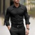 Mens formal shirt solid color wedding outdoor black red navy blue dark green long sleeve lapel summer spring clothing XS-6XLXJ250121 (Size Size Guide)