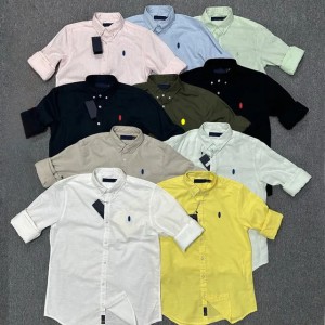 Mens Luxury Designer Polo Shirts Classic Pony Logo Embroidered Fashion Casual Business Linen Solid Color Men's Long-Sleeved Shirt Spring and Autumn (Size Size Guide)