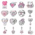 S925 Silver Family Style Sister Love Pink Rose Charm Beads DIY Jewelry Accessories Bracelet Cross-border New