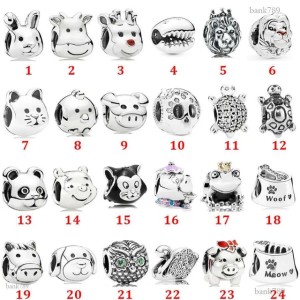 Designer Jewelry 925 Silver Bracelet Charm Bead fit Animal Series Lion Tortoise Rabbit Slide Bracelets Beads European Style Charms Beaded Murano