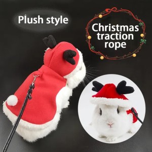 Clothes For Bunnies Adorable Rabbit Harness Leash Set Festive Small Animal Costume Coat for Winter Warmth Perfect Bunny Outfits for Dogs Hamsters Ferrets