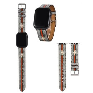 Fashion Color Pattern Leather Strap for Apple Watch Band Series 8 7 6 5 4 3 2 40mm 44mm 38mm 42mm 41mm 45mm 49mm Bracelet for iWatch Belt Stripes