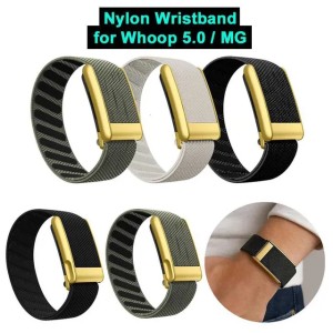 Nylon Wristband for Whoop 50 Strap Nylon Woven Elastic Band for Whoop MG Sports Replacement Strap with Gold Metal Frame F2501014