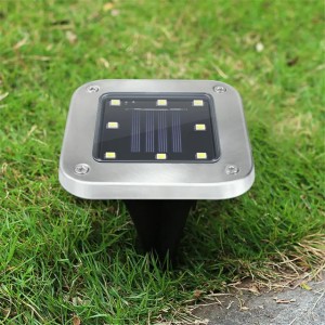 4PCS 8 LED Solar Garden Lights IP65 Waterproof Solars Lamp Ground Light Outdoor Sensing Landscape Lighting for Lawn Patio Pathway D3.5 (Body Clear)