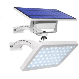 New 800lm Solar Garden Light 48leds IP65 Integrate Split Solar Street Light Adjustable Angle Outdoor Solar Wall Light (Body White)