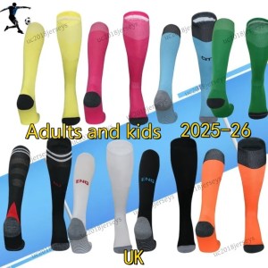 New 2025 2026 UK Club football socks Adult and Kids Home Away 3rd High Thick 25 26 Football Sports sock Wear boy Soccer Socks Men and children