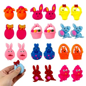 Easter Mochi Squishy Toys Fidget Soft Kawaii Easter Egg Bunny TPR Stress Relief Animals Squishies Stress Reliever TPR Squeeze Toy Party Favors M4302