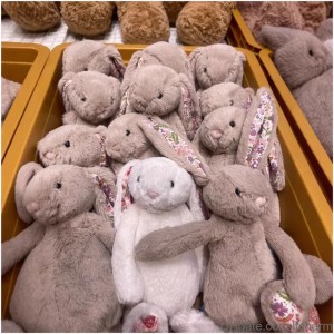 Stuffed & Plush Animals Jelly Bonnie Bunny Toy With Floral Drooping Ears Cute Flower Eared Soothing For Childrens Birthday Gift Drop D Oto1C (No Logo Label)