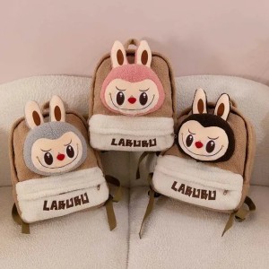 Labubu Cartoon Backpack Plush Bag Cute Cashmere Backpack Large Capacity Backpack Copy Bag Classic Series LabubuT250422