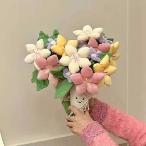 Interesting Hand-held Flowers Tulips Potted Plants Plush Toy Dolls Cute Soothing Bouquets Girls Graduation Day Gift Dolls Y240801