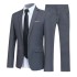 Men Suit Set Turndown Collar Lapel Pockets Buttons Groom Suit Set Solid Color Blazer Suit Pants Two Pieces Set Stylish Men