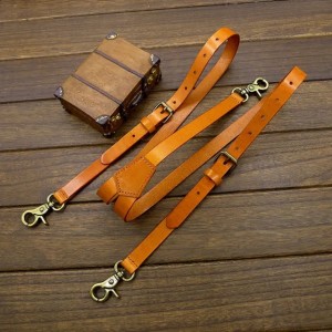 Suspenders NWE Ginger leather suspender light brown with leather hook and buckle strap braces for men and women 221205