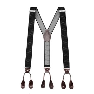Suspenders Width Suspenders For Men Brown PU Synthetic Leather Trimmed Button Y Back Men Fashion Suspenders Pant Braces Dad Gift 230717
