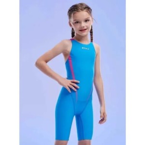 ZOKE Girls Training Competition Swimwear Kids Professional Racing Kneesuit Children Sports Swimsuits One-piece Bathing Suit R250710
