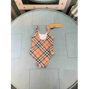 Printing Kids Swimsuit Plaid Luxury Girls Swimwear Size 80 150 CM Summer Child Beach Bikinis Designer Children Swimwears 24May