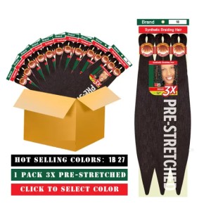 Xpression Braiding Hair 52inch 3X Pre-Stretched Premium human wig Synthetic hair extensions Crochet Braiding african braid Ombre Jumbo LL (#1)